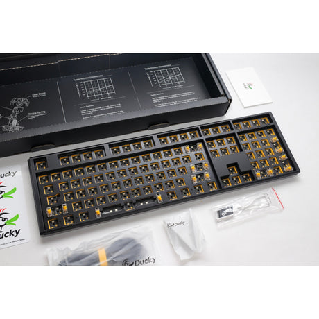 Ducky one 3 ansi układ barebone klawiatura mechaniczna rgb (czarna, układ us (qwerty), 100%, diody rgb, hot swap, barebone)