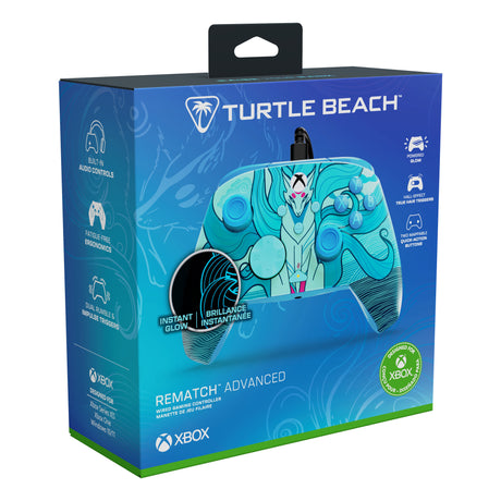 Zaawansowany kontroler przewodowy Turtle Beach Rematch (Blue Kitsune, Xbox Series X|S, Xbox One, PC)