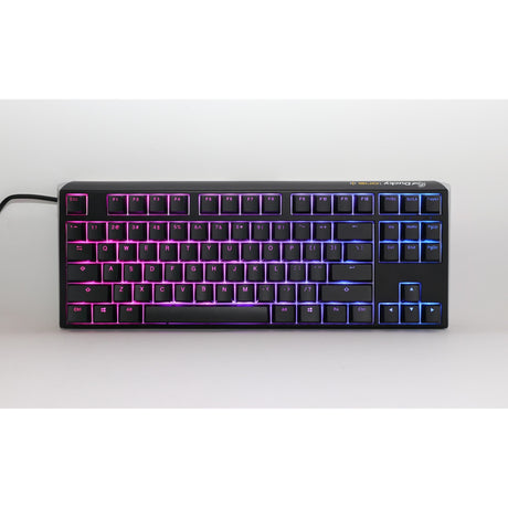 Klawiatura mechaniczna Ducky one 3 classic tkl rgb (czarna, układ us (qwerty), wiśnia mx speed srebrna, 80% (tkl), diody rgb, double-shot pbt, hot-swap, mechanika szarlatanu)
