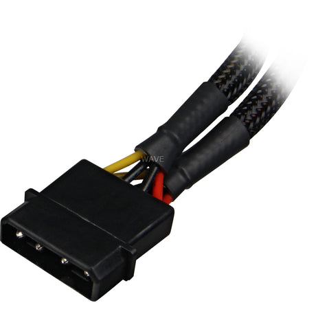 Sharkoon 5.25 4-pin (męski) do 5.25 4-pin (żeński) kabel rozdzielacza zasilania Y (czarny, 6 cali)