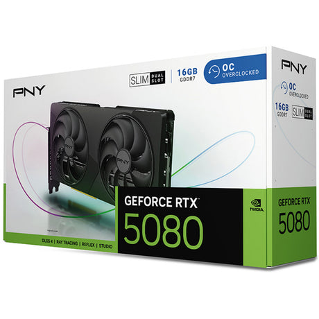 Karta graficzna Pny Geforce RTX 5080 Slim OC (DLSS 4, 3x Display Port, 1x HDMI 2.1)