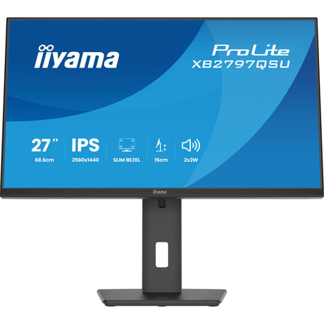 Iiyama prolite xb2797qsu-b1 27 monitor (zwart (mat), hdmi, displayport, usb, audio)