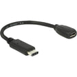 Delock Adapter USB-C 2.0 > USB Micro-B (czarny, 0,15 m)