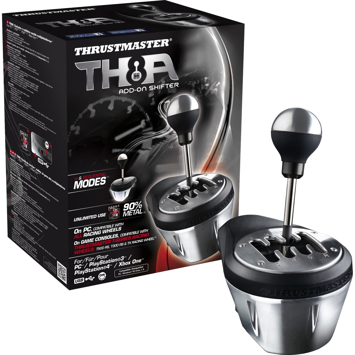 Dodatkowa dźwignia zmiany biegów Thrustmaster TH8A (czarny srebrny, PC, PS5, PS4, Xbox Series X|S, Xbox One)