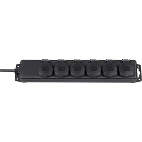 Rozdzielacz gniazd Brennerstuhl ip44 6-kierunkowy, gniazdo 2m (czarny)