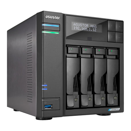Asustor lockerstor 4 gen2+ as6704t v2 nas (czarny, 2x 5G LAN, HDMI, USB)