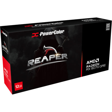 Karta graficzna Powercolor Radeon RX 9070 Gre Reaper 12 GB GDDR6 (czarna, RDNA4, 3x Display Port, 1x HDMI 2.1)