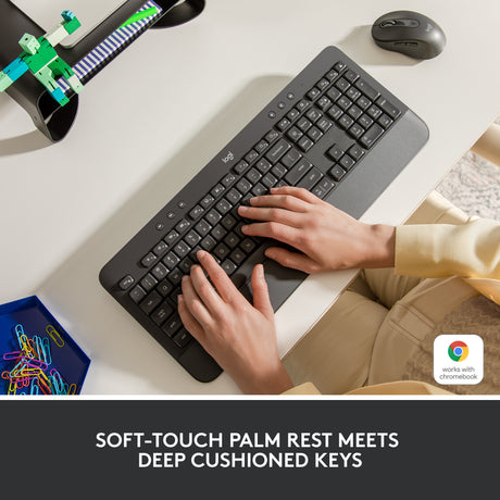 Komfortowa bezprzewodowa klawiatura Logitech K650 (grafit, układ USA-International (QWERTY), 100%)