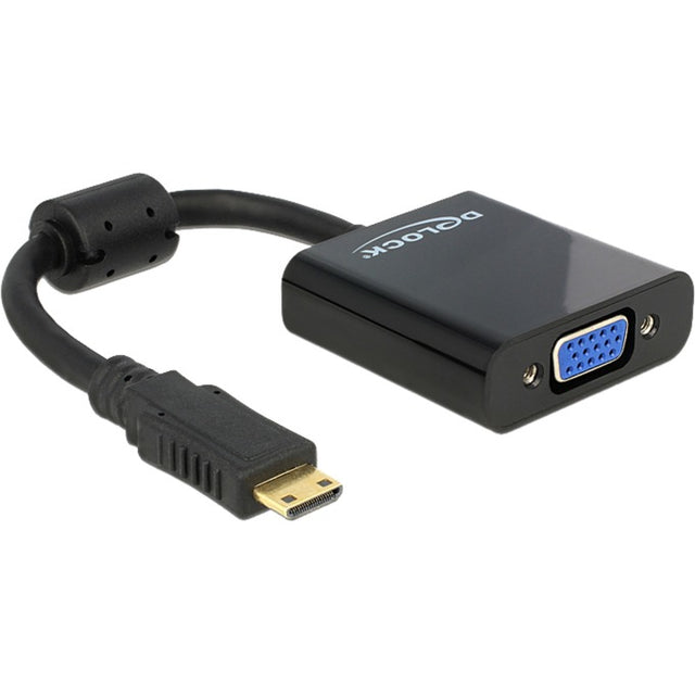 Delock adapter mini HDMI-C (męski) > VGA (żeński) (czarny, 0,24 m)