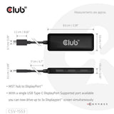 Koncentrator Club 3D USB-C na Triple DisplayPort MST (czarny, 4K60 Hz)