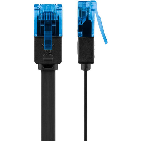 Goobay cat 6a płaski kabel krosowy u utp, kabel 10 metrów (czarno-niebieski)