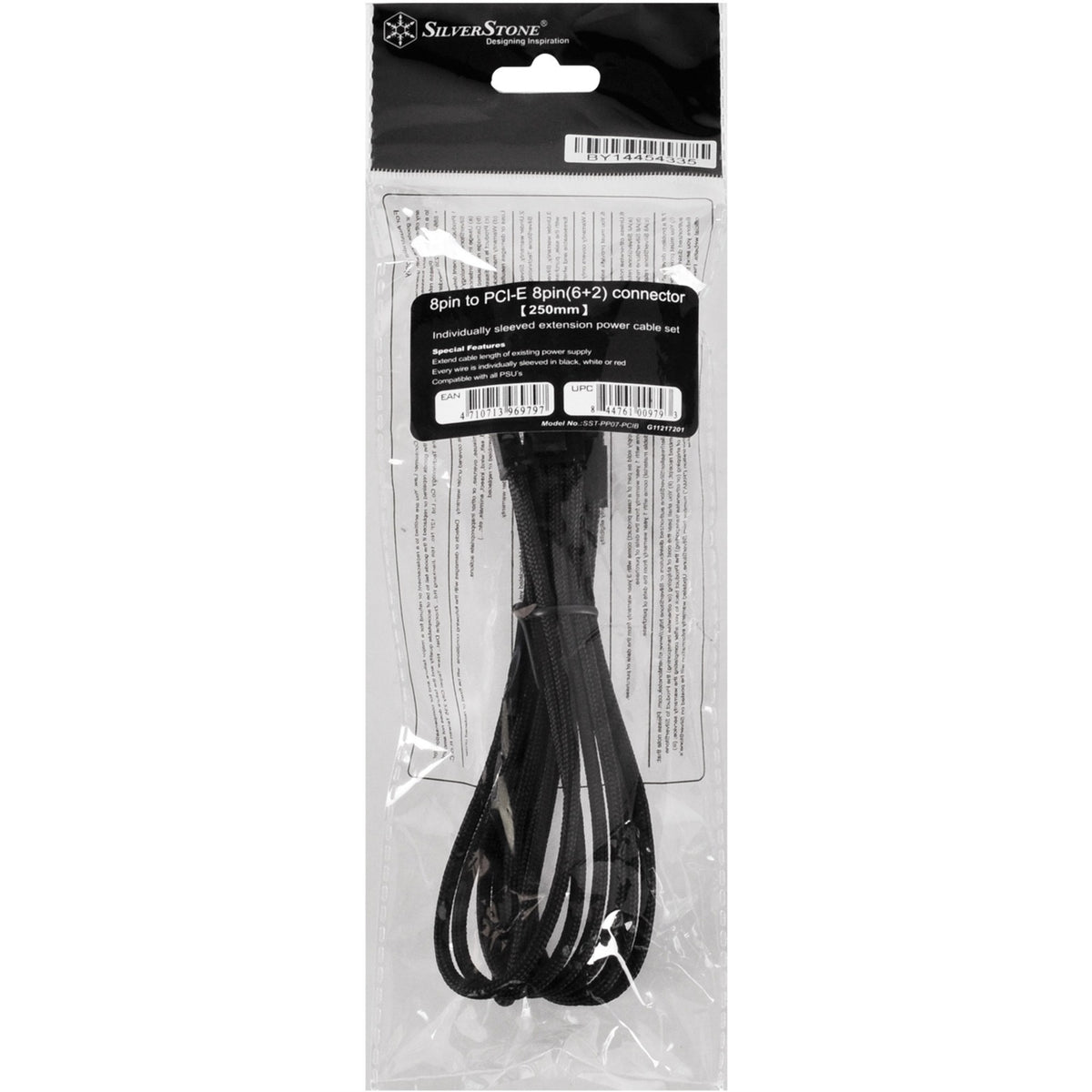 Przedłużacz Silverstone sst-pp07-pcib (czarny, 25 centymetrów, pp07-pcib)