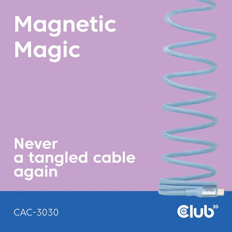 Cewka magnetyczna Club 3D USB-C 240W PD3.1 Niebieski, kabel 2 metry (niebieski)