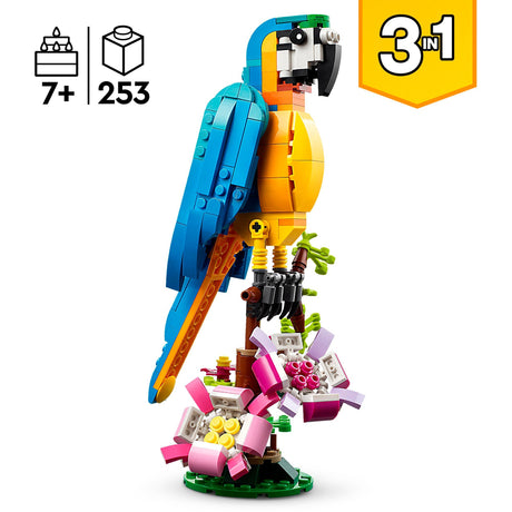Lego Creator 3w1 egzotyczna papuga - żaba - ryba - zestaw zabawek dla dzieci - 31136