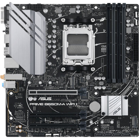 Płyta główna Asus Prime B650M-A WiFi II z gniazdem AM5 (czarna, RAID, 2,5 GB-LAN, WLAN, BT, dźwięk, µATX)