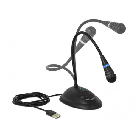 Delock Mikrofon USB na gęsiej szyi (czarny)