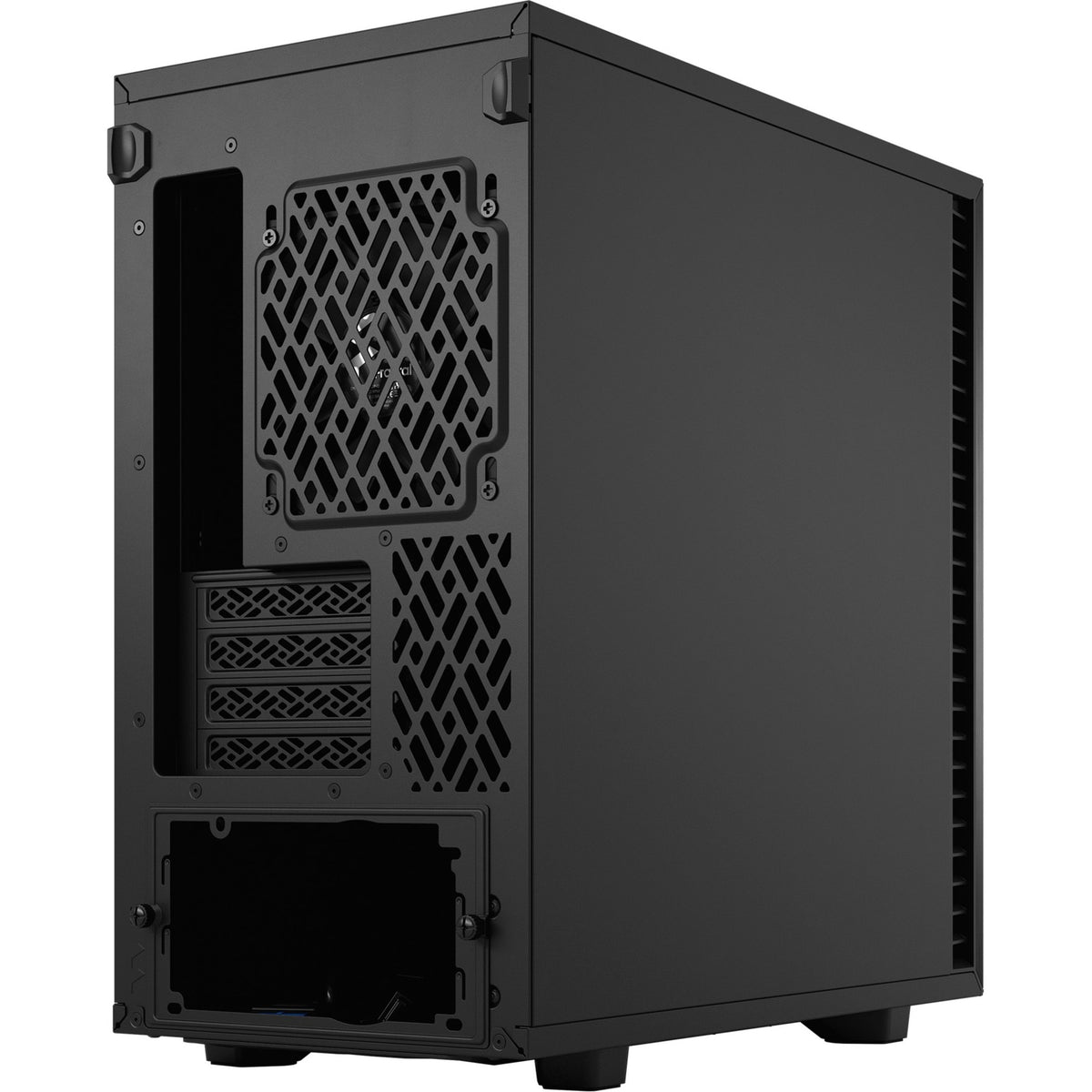 Konstrukcja fraktalna definiuje 7 mini czarną, solidną obudowę midi tower (czarna | 4x USB-A | 1x USB-C)