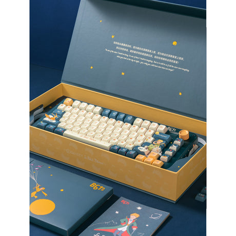 Bezprzewodowa klawiatura mechaniczna Iqunix Zx75 Sky Meet (niebieska, układ amerykański (qwerty), iqunix Silent Rose, 75%, diody RGB, możliwość wymiany podczas pracy, podwójny strzał pbt, 2,4 GHz | bluetooth 5.1 | USB-C)
