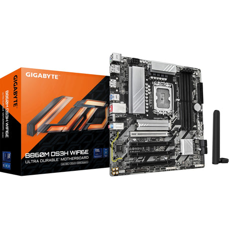 Płyta główna Gigabyte B860M DS3H WiFi 6E z gniazdem 1851 (RAID, 2,5 GB LAN, WiFi 6E, BT, dźwięk, µATX)