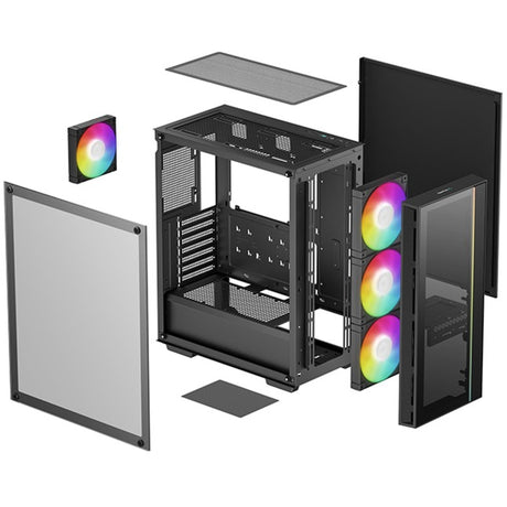 Obudowa Midi Tower Deepcool Matrexx 55 V4 C (czarna | 1x USB-A | 1x USB-C | RGB | Okno)