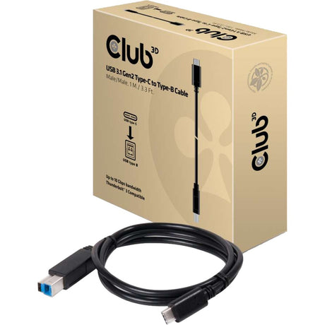 Kabel Club 3D USB-C 3.1 gen2 > USB-B m m (czarny, 1 metr)