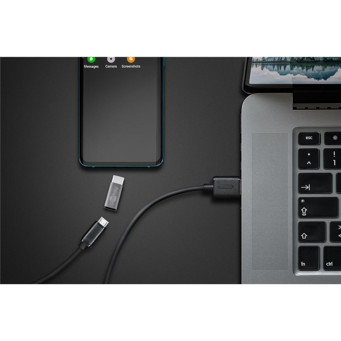 Goobay Adapter USB-C na micro-USB (szary)