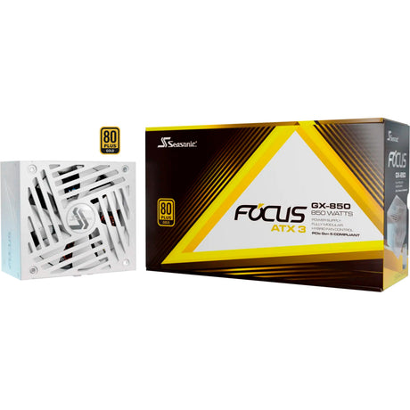 Modułowy zasilacz Seasonic focus-gx-850-v4 atx3.0 o mocy 850 W (biały, 1x 12vhpwr, 3x pcie)