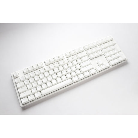 Ducky one 3 klasyczna, czysta biała klawiatura mechaniczna rgb (biała, układ amerykański (qwerty), wiśnia mx speed silver, 100%, dioda rgb, double-shot pbt, hot-swap, mechanika szarlatanu)