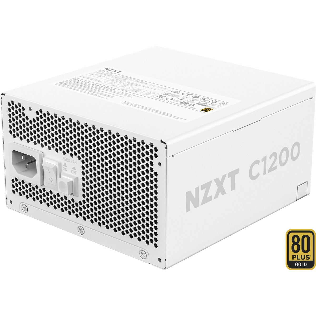 Modułowy zasilacz Nzxt c1200 atx 3.1 o mocy 1200 W (biały, 1x 12v-2x6, 3x pcie)