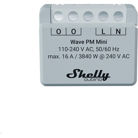 Mini przekaźnik Shelly Qubino Wave PM (jasnoszary biały, 1-kanałowy, z-wave)