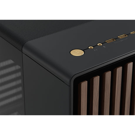 Obudowa North Midi Tower o konstrukcji fraktalnej (kolor czarnego drewna | 2x USB-A | 1x USB-C | szkło hartowane)