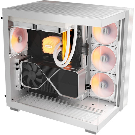 Bądź cicho! podstawa świetlna 600 lx obudowa midi tower (biała | 2x USB-A | 1x USB-C | RGB | szkło hartowane)