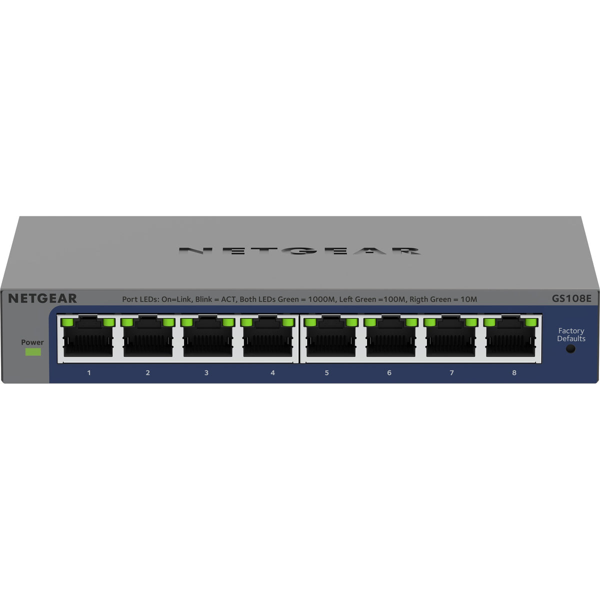 Przełącznik Netgear 8-portowy gigabit plus (gs108e-400eus) (szary, niezarządzany)