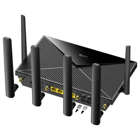 Cudy ac1200 Wi-Fi 4g LTE-cat6 gigabitowy router mesh (czarny, siatka, aplikacja, 2x gniazdo nano SIM)