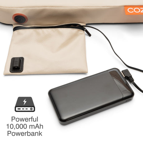 Cozy jord outdoor, podgrzewana na podczerwień, bezprzewodowa poduszka do siedzenia (jasnobeżowy, power bank 10000 mah)