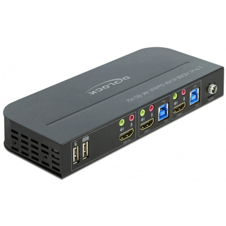 Delock Przełącznik HDMI KVM Przełącznik KVM (czarny, 4K 60 Hz, USB 3.0, audio)