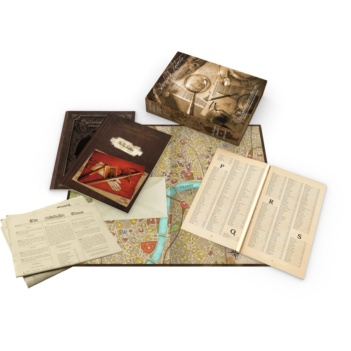 Asmodee Sherlock Holmes detektyw konsultacyjny: Tamiza morderstwa inne sprawy gra planszowa (angielski, 1–8 graczy, 60–90 minut, od 12 lat)