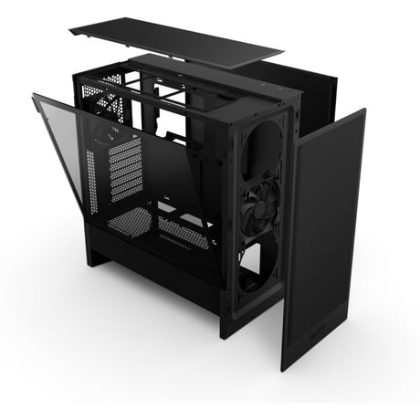 Obudowa midi tower Nzxt h5 flow v2 (czarna | 1x USB-A | 1x USB-C | szkło hartowane)