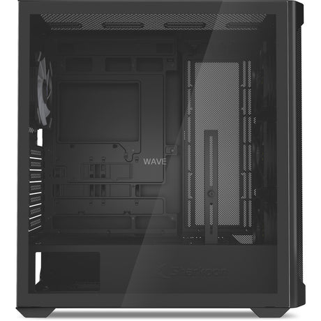 Sharkoon ak4w rgb strip obudowa midi tower (czarna | 2x usb-a | 1x usb-c | rgb | szkło hartowane)