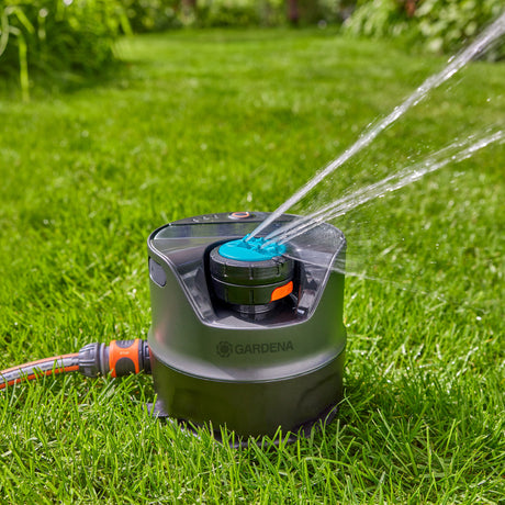 Gardena aquaprecyzyjny system nawadniania słonecznego do systemu zraszania trawnika (szary turkus, powierzchnia zraszania 320 m²)