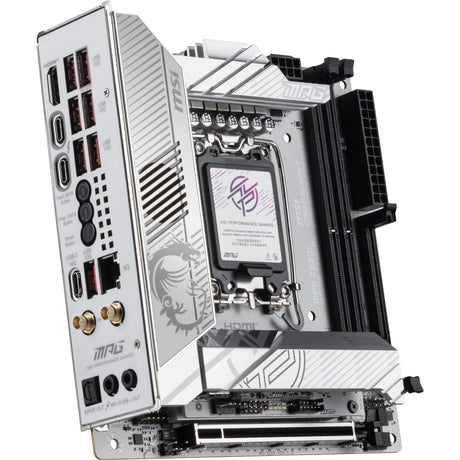 Msi mpg z890i edge ti wifi socket 1851 moederbord (wit zilver, raid, 5gb-lan, wi-fi 7, bt, sound, mini-itx)