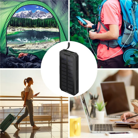 Zewnętrzny powerbank solarny Goobay 20 000 mAh z zasilaniem (czarny)