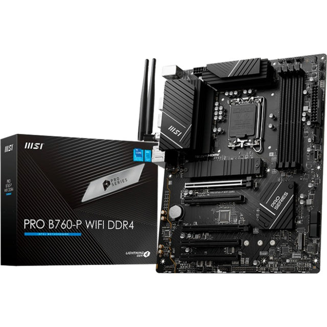 Płyta główna MSI Pro B760-P WiFi DDR4 z gniazdem 1700 (RAID, 2,5 GB-LAN, WiFi, BT, dźwięk, ATX)