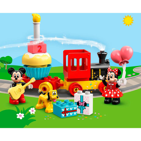 Lego duplo Urodzinowy pociąg Disneya Miki Minnie, zabawka do zbudowania dla małych dzieci 10941