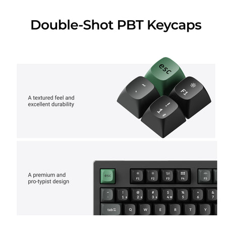 Keychron k10 ultra 8k wireless custom mechanical keyboard (zwart, us lay-out (qwerty), apex red, 100%, rgb leds, osa double-shot pbt, usb-c | 2.4 ghz | bluetooth 5.2)
