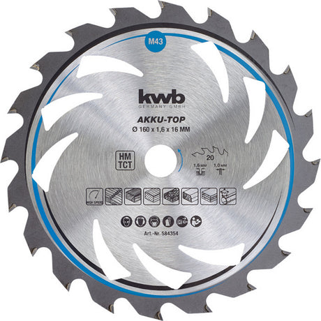 Brzeszczot tarczowy do cienkotnącego Kwb, wzmocniony węglikiem wolframu, 160 mm