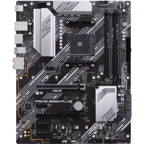 Płyta główna Asus Prime B550-Plus z gniazdem AM4 (czarno-srebrna, RAID, GB-LAN, dźwięk, ATX)