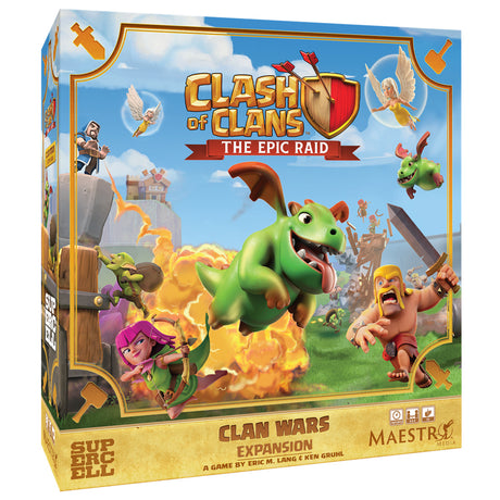 Asmodee clash of clans: the epic raid - gra planszowa z rozszerzeniem Clan Wars (angielski, 2–6 graczy, 45–90 minut, od 12 lat, rozszerzenie)