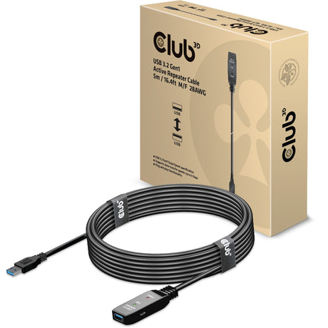 Aktywny przedłużacz USB 3.2 Gen1 Club 3D USB 3.2 Gen1 (czarny, 5 metrów)