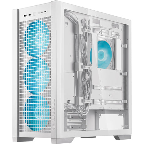 Obudowa midi tower Asus tuf gaming gt302 argb (biała | 2x usb-a | 1x usb-c | rgb | szkło hartowane)